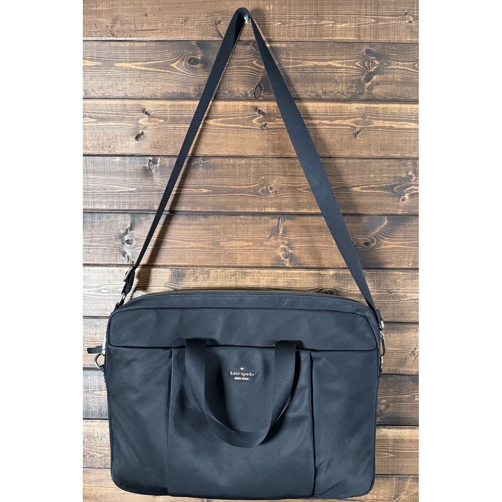 Kate Spade New York Black Nylon Laptop Briefcase Bag w/Shoulder Strap